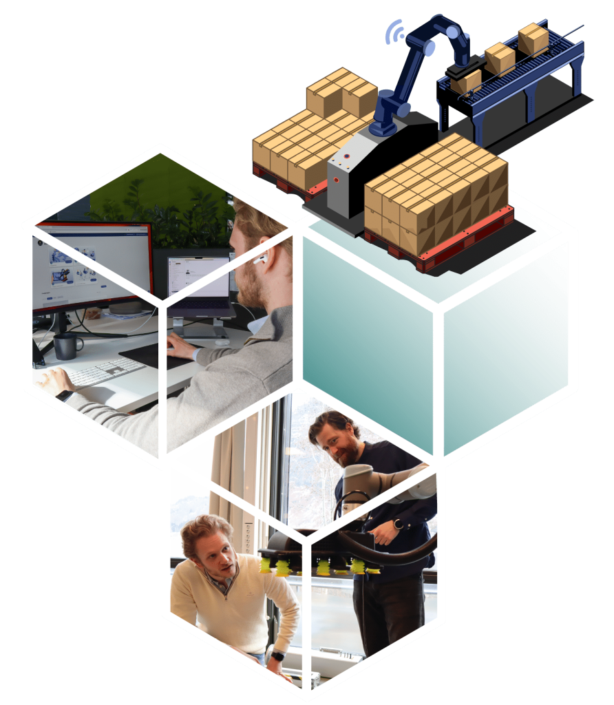 Rocketfarm illustration palletizing cobot, rocketfarmers