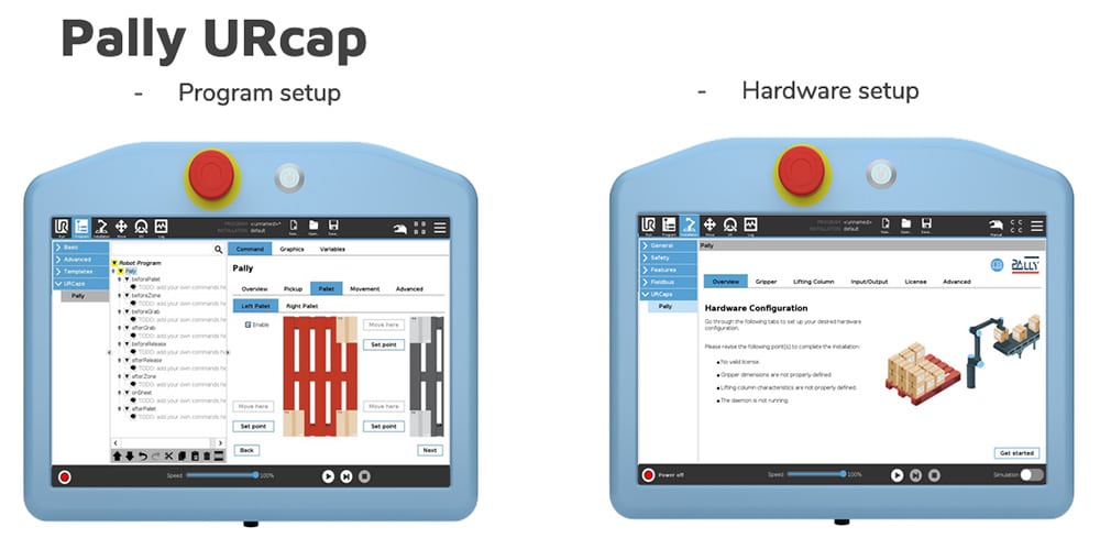 Illustration of Pally operator panel and the URcap