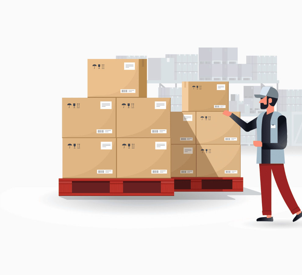 Graphical illustration of products palletized by Pally solution