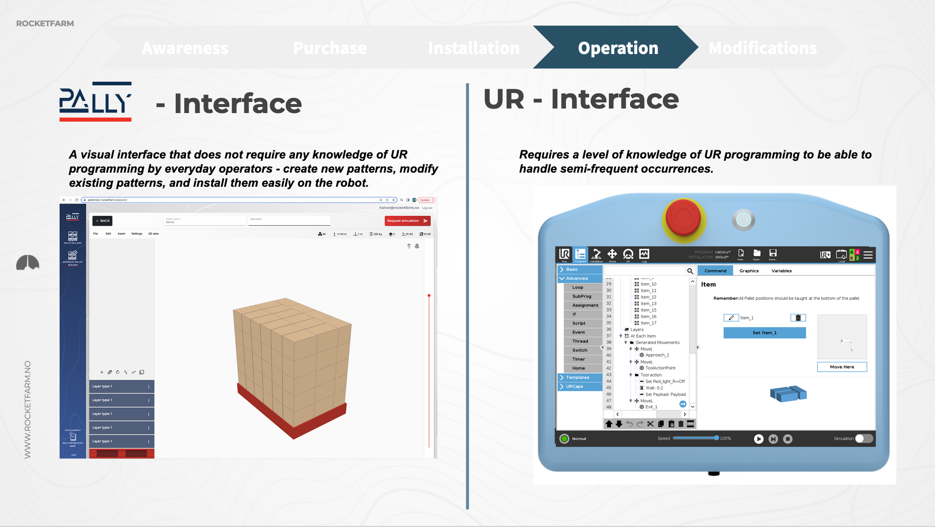 Pally software pendant interface