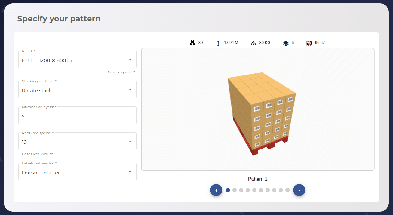 specify your pattern myrobot.cloud fast track