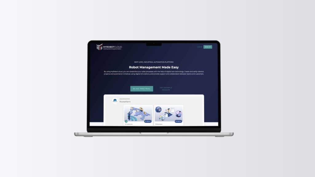 MyRobot.cloud interface on laptop